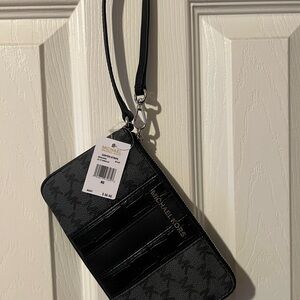 Michael Kors Black and Gray Wristlet